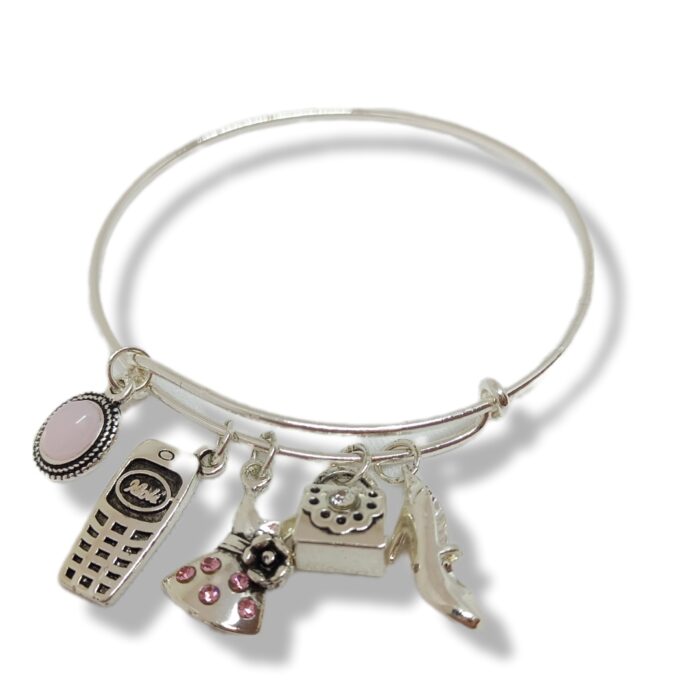 pulseira prata pingentes e berloques
