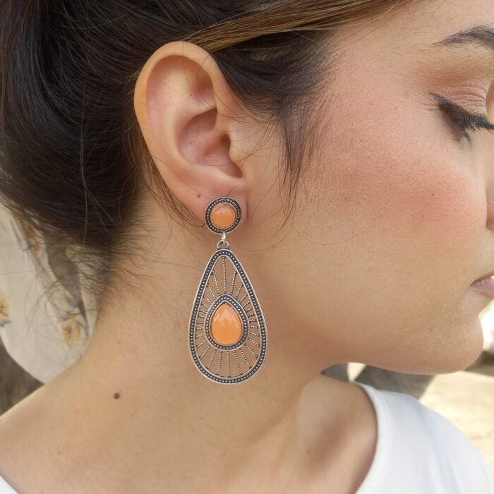 brinco prata laranja