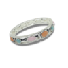 Bracelete prata laranja, menta e rosa