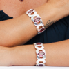 bracelete prata prateado rodolita