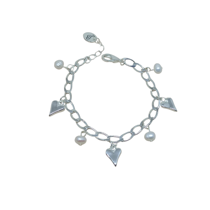 pulseira grumet pingentes prata