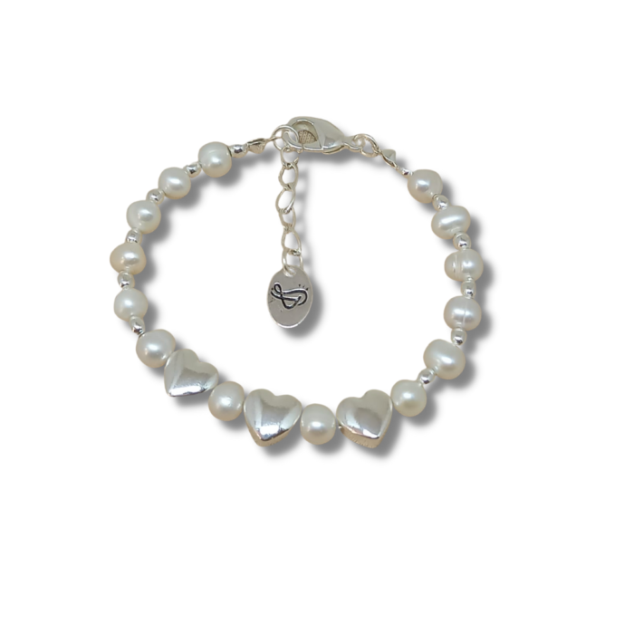 Pulseira pérola natural prata