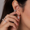 brinco prata strass