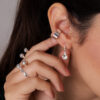 brinco prata strass
